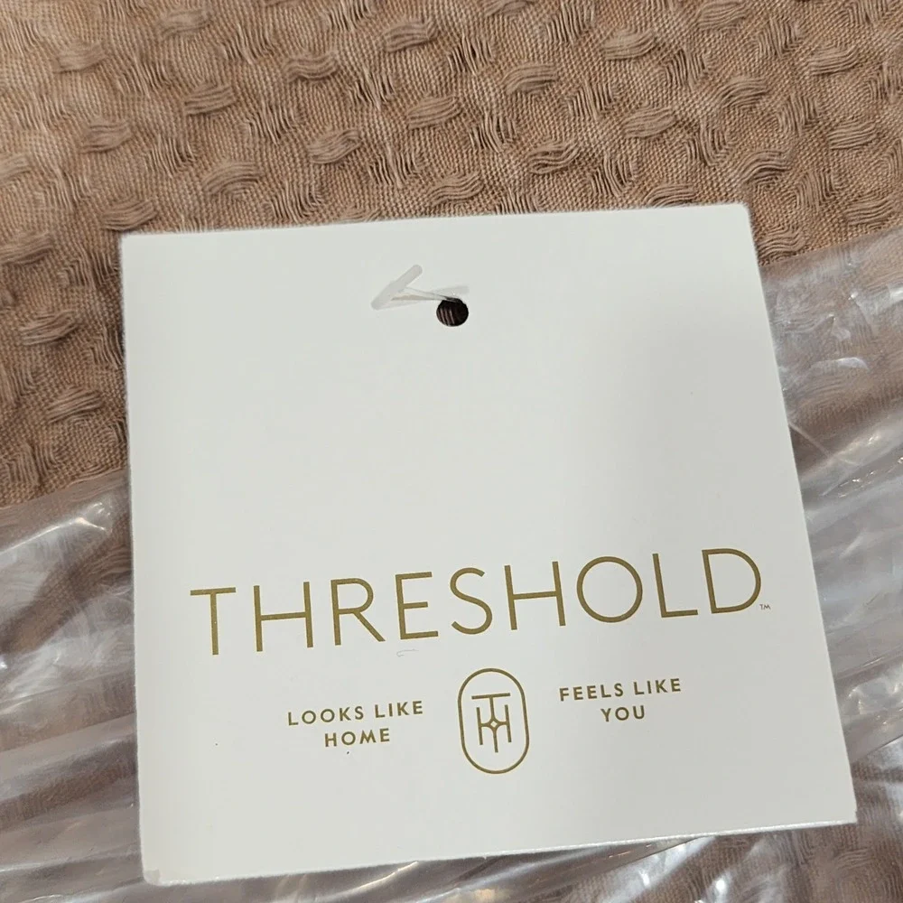Threshold Burlap Brown Waffle Weave 100% Cotton Duvet Set Full Queen 3pc NEW‎